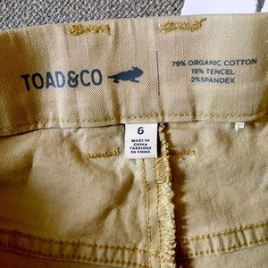 Organic cotton, Toad&Co khaki shorts